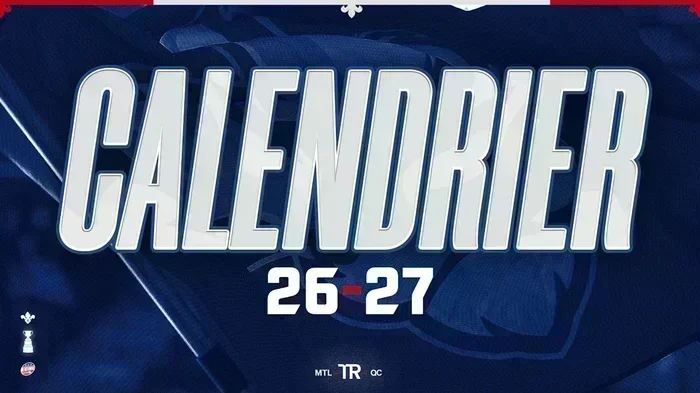 ECHL, LES LIONS DE TROIS-RIVIÈRES, CALENDRIER 2026-2027 :