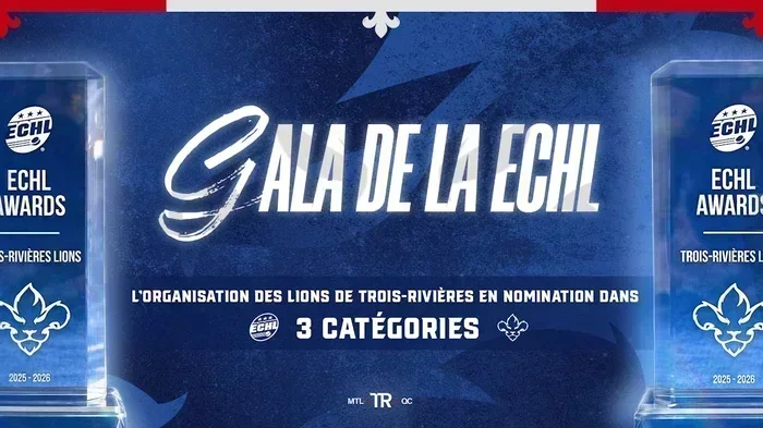 GALA DE LA ECHL, LES LIONS DE TROIS-RIVIÈRES EN NOMINATION DANS 3 CATÉGORIES :