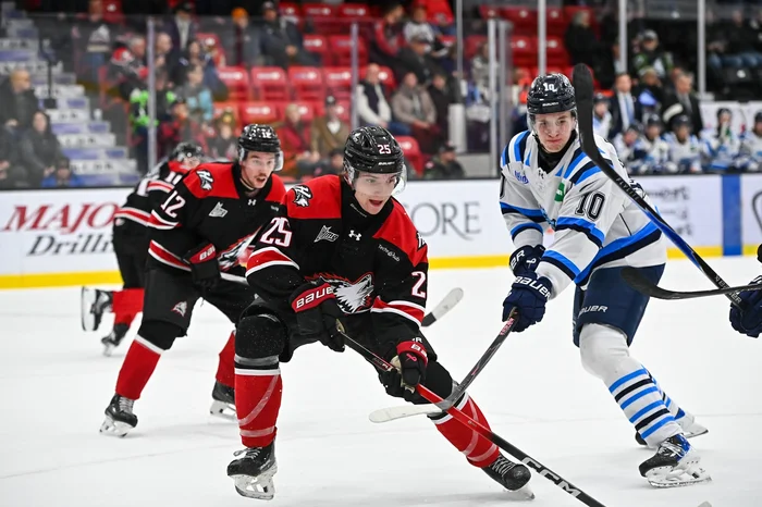 Premier match de Nathan Martineau à Rouyn-Noranda.