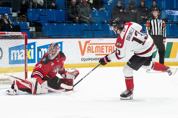 Benjamin Brunelle lors de son tir de pénalité.