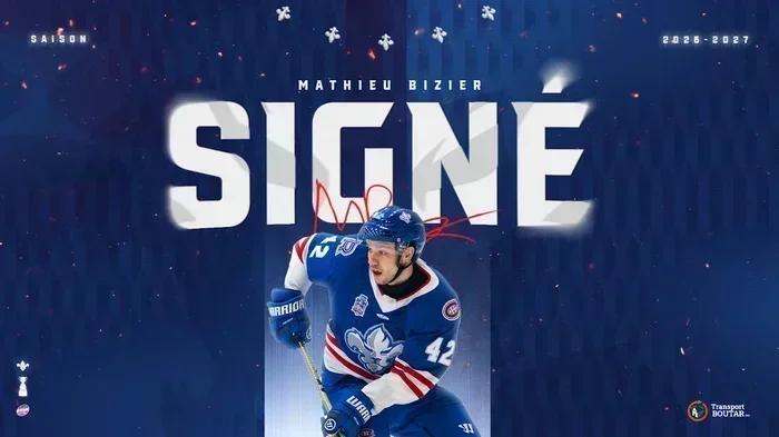 ECHL, LES LIONS DE TROIS-RIVIÈRES S'ASSURENT DU RETOUR DE MATHIEU BIZIER POUR LA SAISON 2026-2027