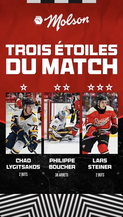 Les 3 étoiles du match.