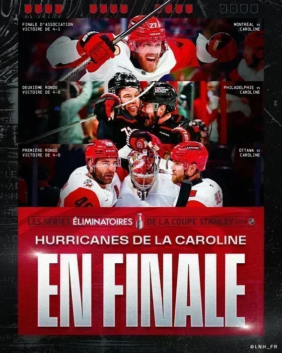LNH, FINALE DE L'ASSOCIATION DE L'EST, CANADIENS (1) VS HURRICANES (6)