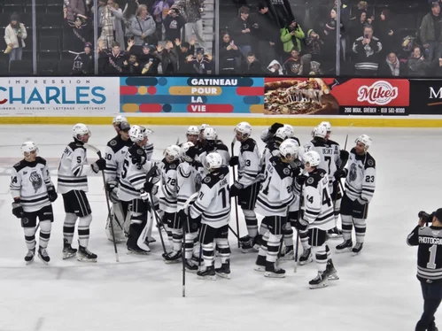 Célébration de la victoire des Olympiques