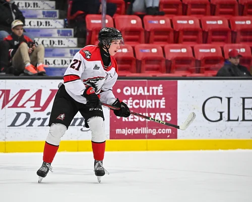 La recrue Jacob Hamel pour la première fois dans l’uniforme des Huskies.